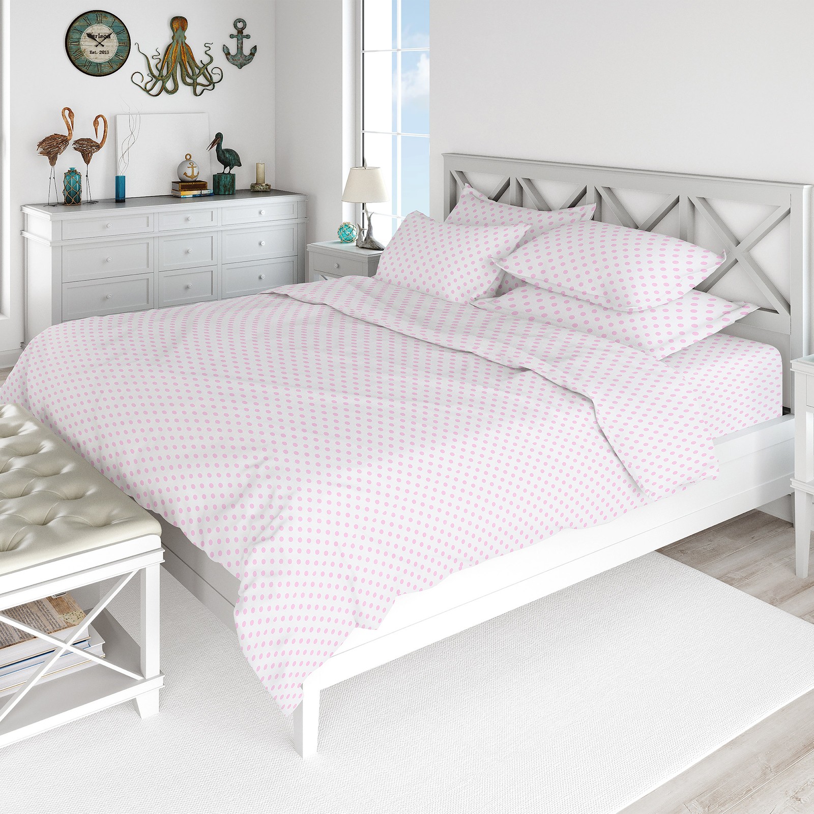 Swiss Collection Sheet Set  Double Pink
