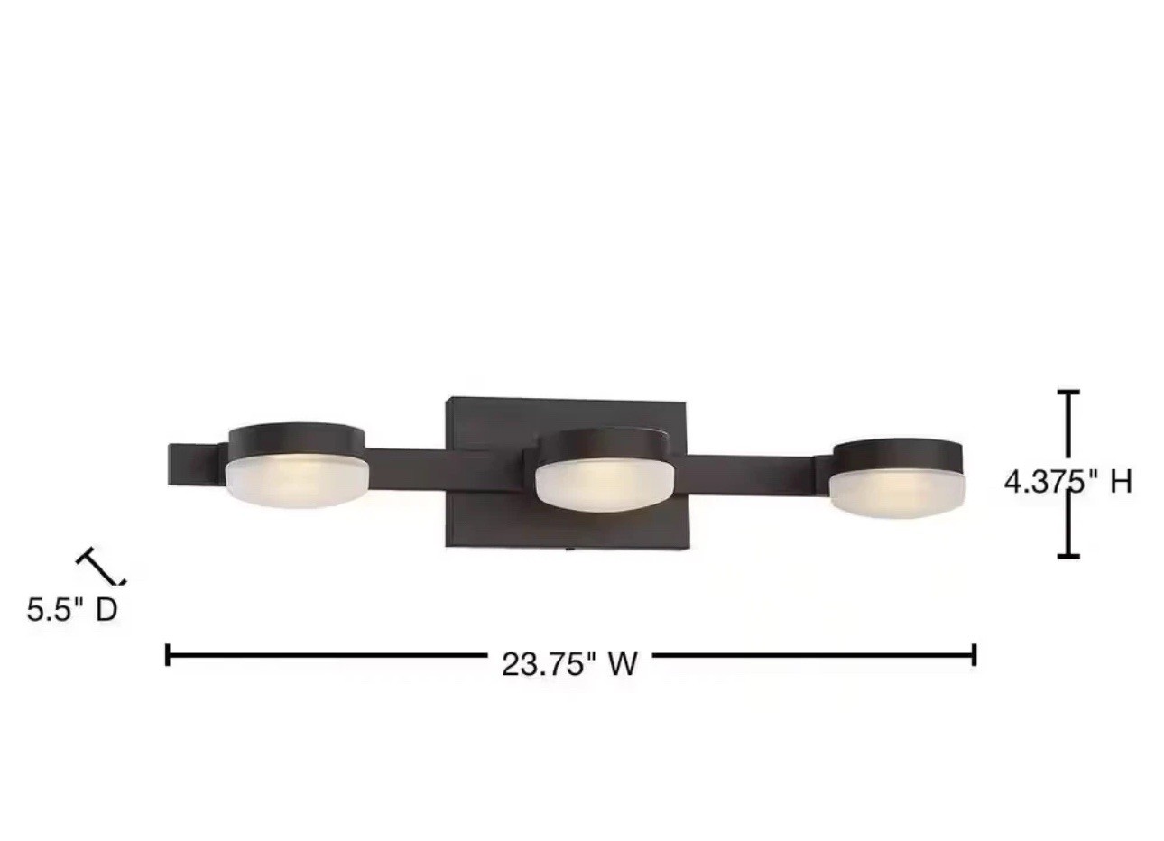 Home Decorators Santissimo 3-Light Oil Rubbed Bronze LED Vanity Light