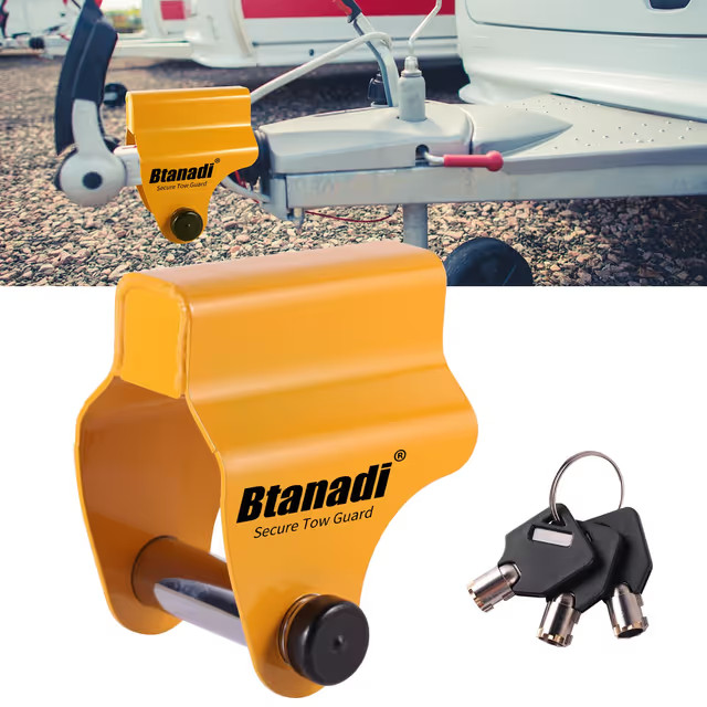 LOOK Btanadi Caravan Hitch Lock, Heavy Duty Compatible ALKO AKS1300 Alloy Steel