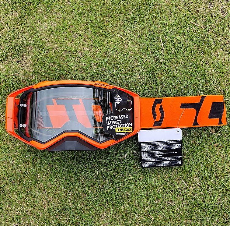 SCOTT Motocross Goggles Orange Lens Anti-Fog Dirt Bike MX Off-Road Riding