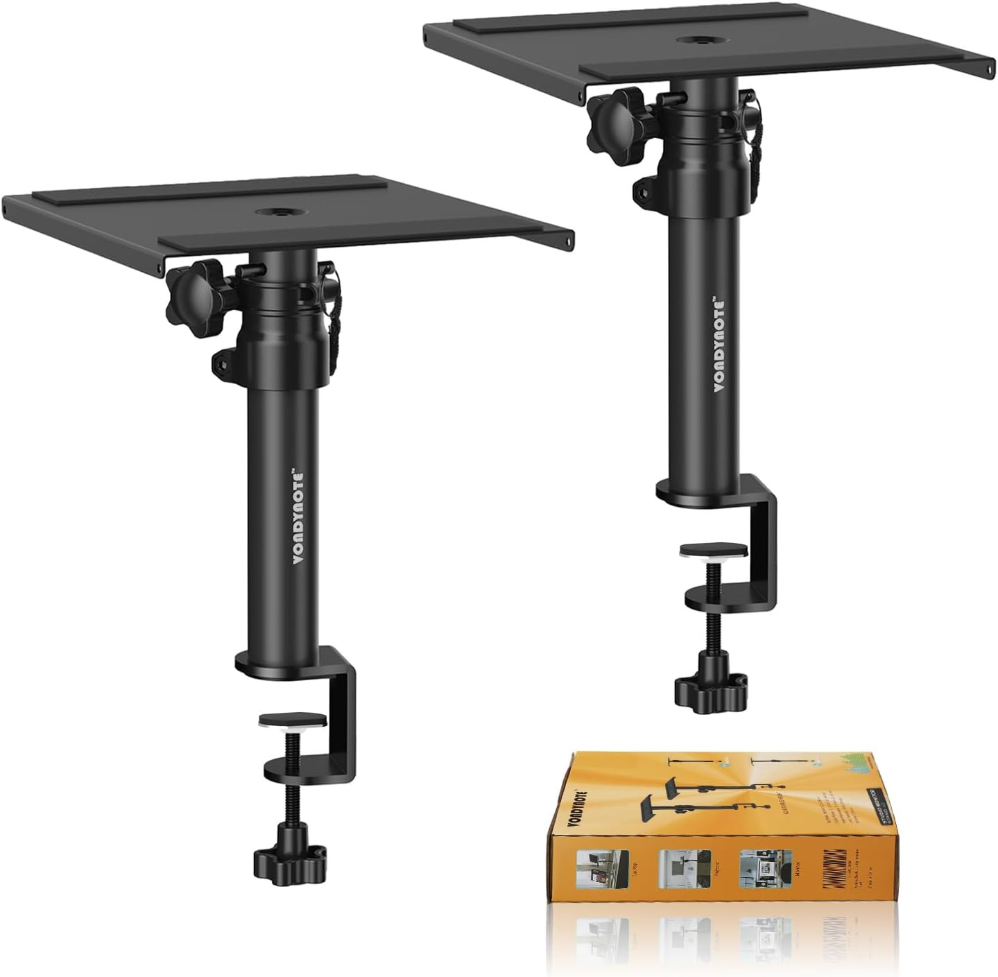 Set of 2 Desktop Clamp Speaker Stands Short Studio Monitor Stands Height Adjusta