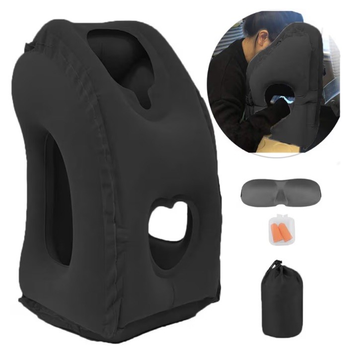 Inflatable Travel Pillow for Airplane, Neck Air Pillow for Sleeping