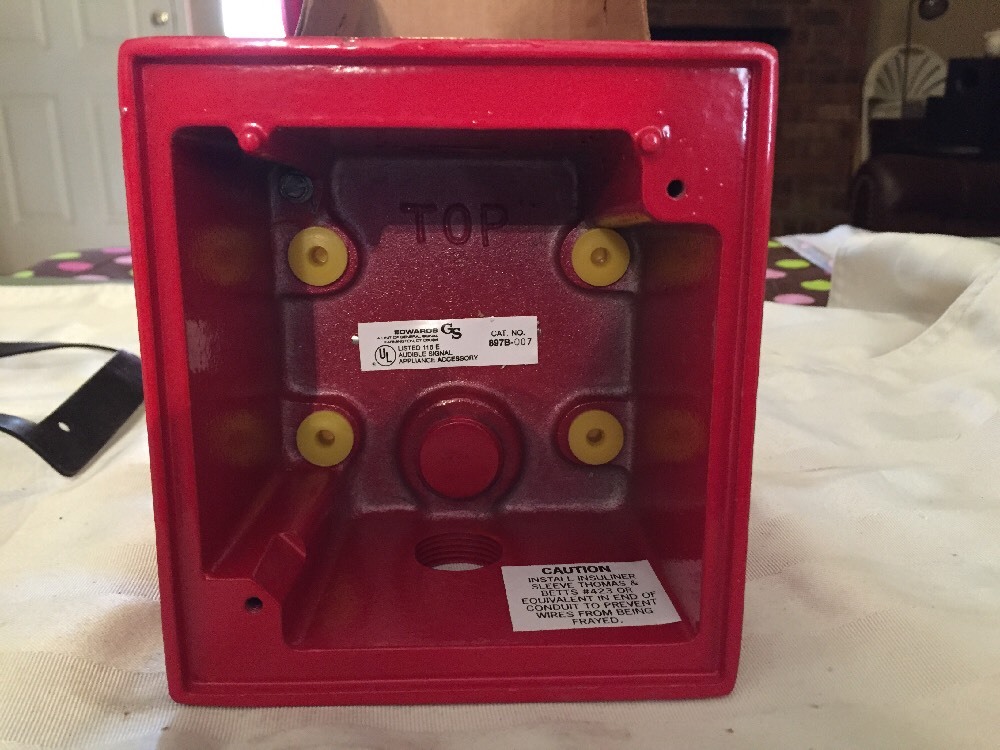 NEW EDWARDS 897B-007 RED SURFACE BACK BOX