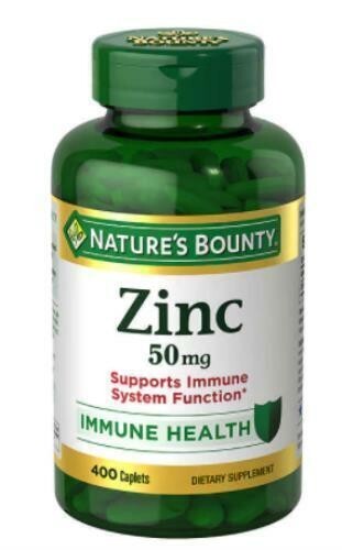NATURES BOUNTY ZINC ~ Supports Immune Health 50mg., 400 ct Tablets ~ Exp 10/2029