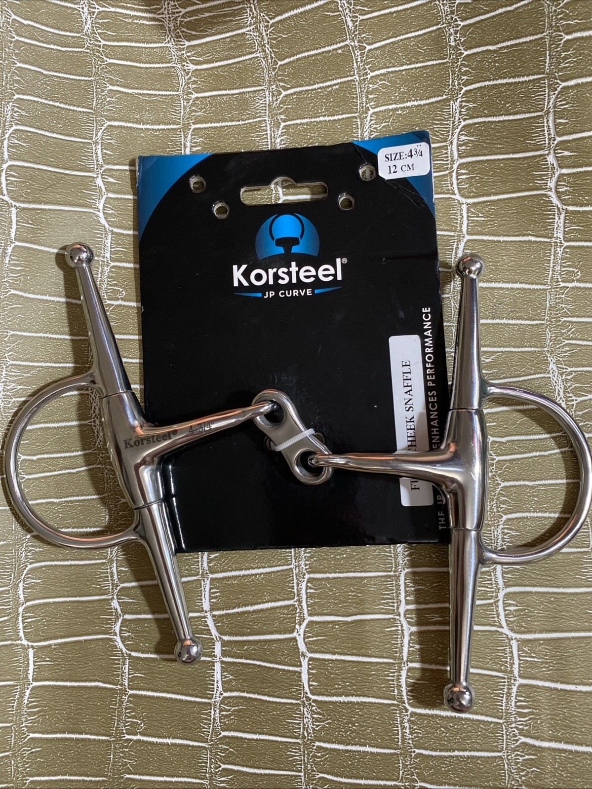 JP Korsteel Curved French Link Full Cheek Eggbutt Snaffle 4-3/4" Stainless Steel