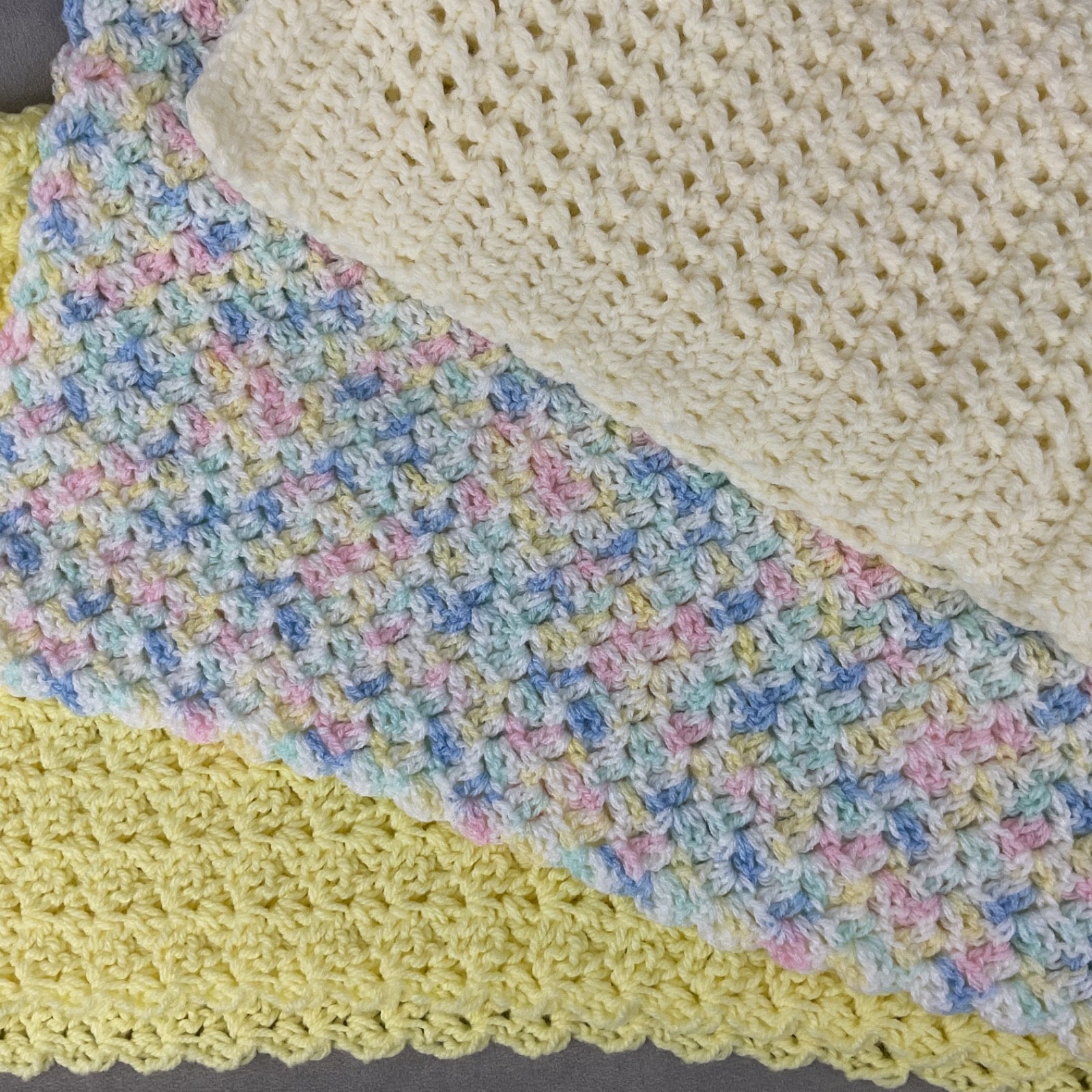 Lot of 3 Handmade Crochet Panels – Slow Stitch Fabric, Upcycle Art Supplies
