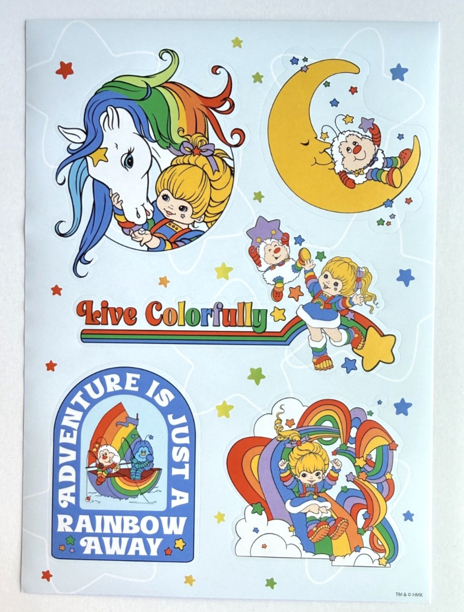 Hallmark HMK 🌈 Rainbow Brite 🌈 Sticker Sheet Starlite Twink Rainbows & Champ