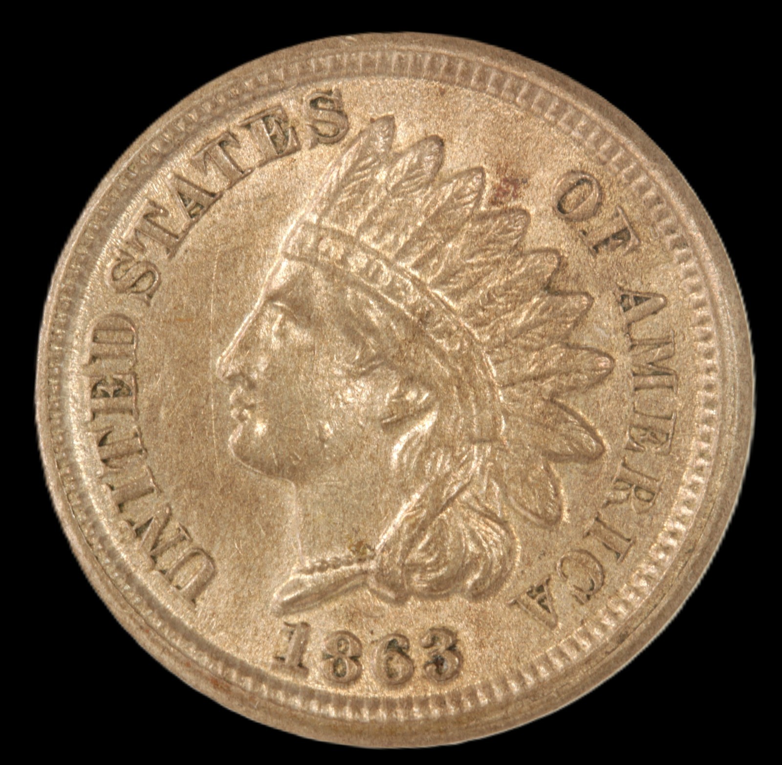 1863 1C Indian Cent- Double Die Reverse- FS-801-Choice UNC- SMH-2146