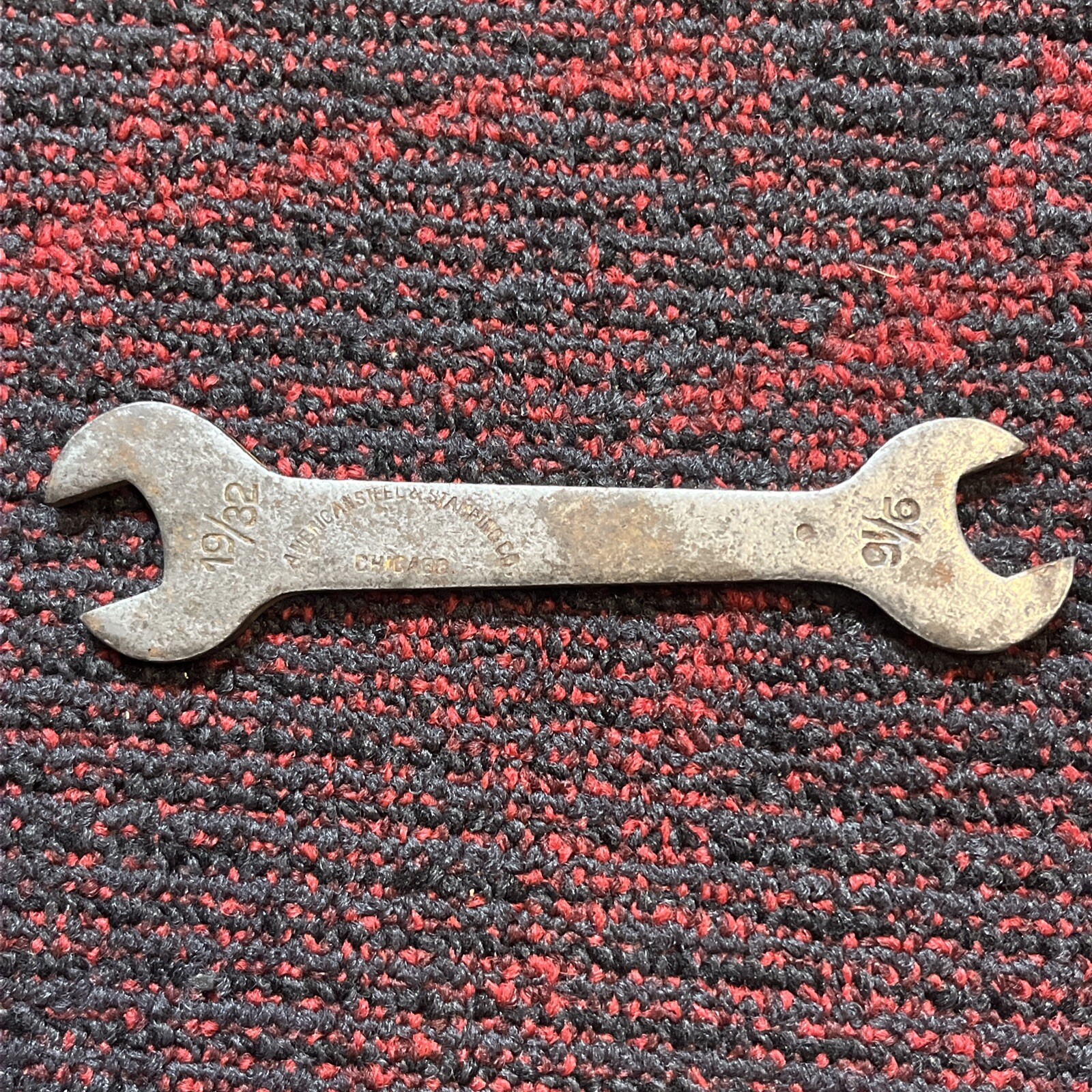 American Steel & Stamping Co. Open End Wrench Chicago USA Vintage 19/32  X  9/16