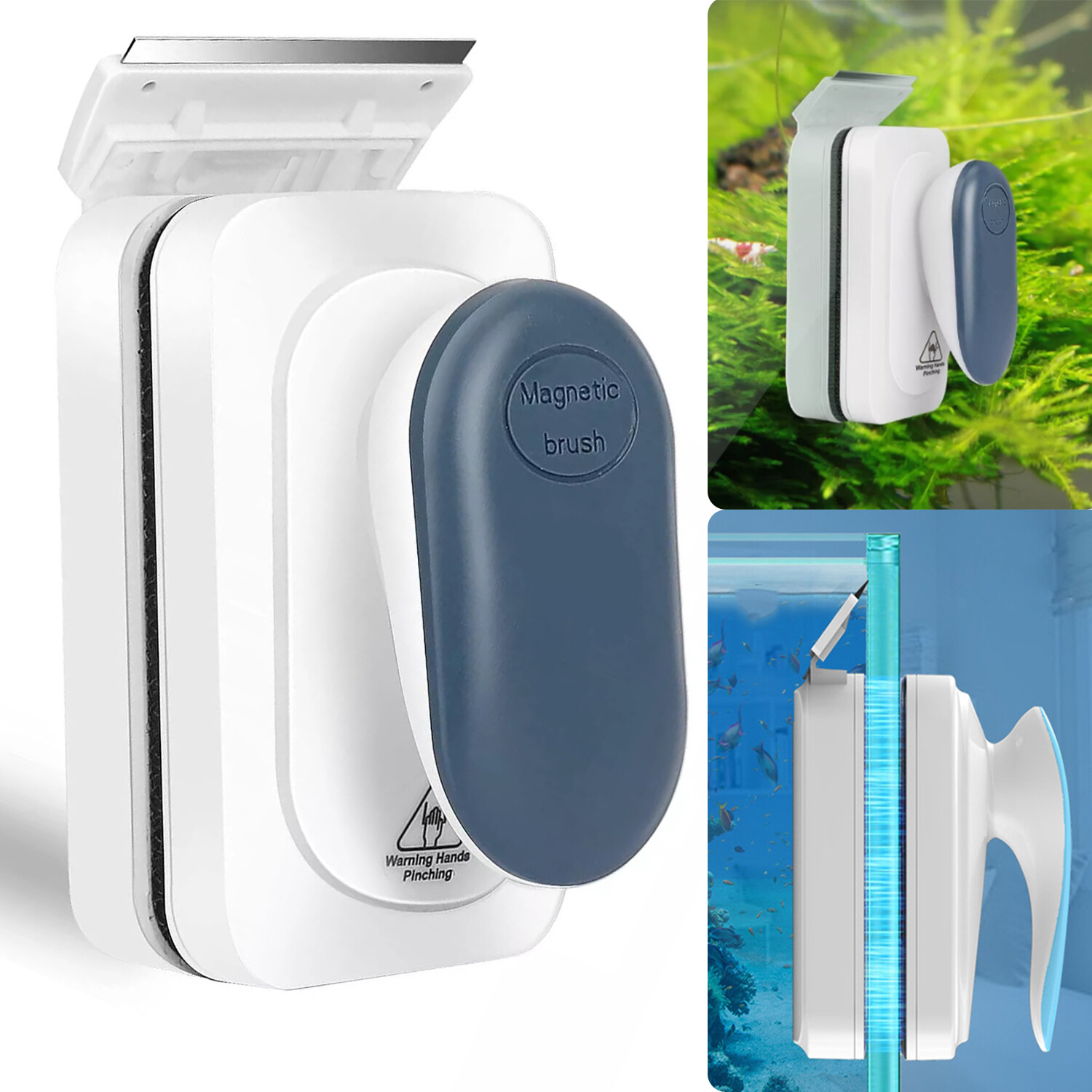 Aquarium Float Tool Fish Tank Algea Scraper Cleaner Magnetic Brush Maintenance