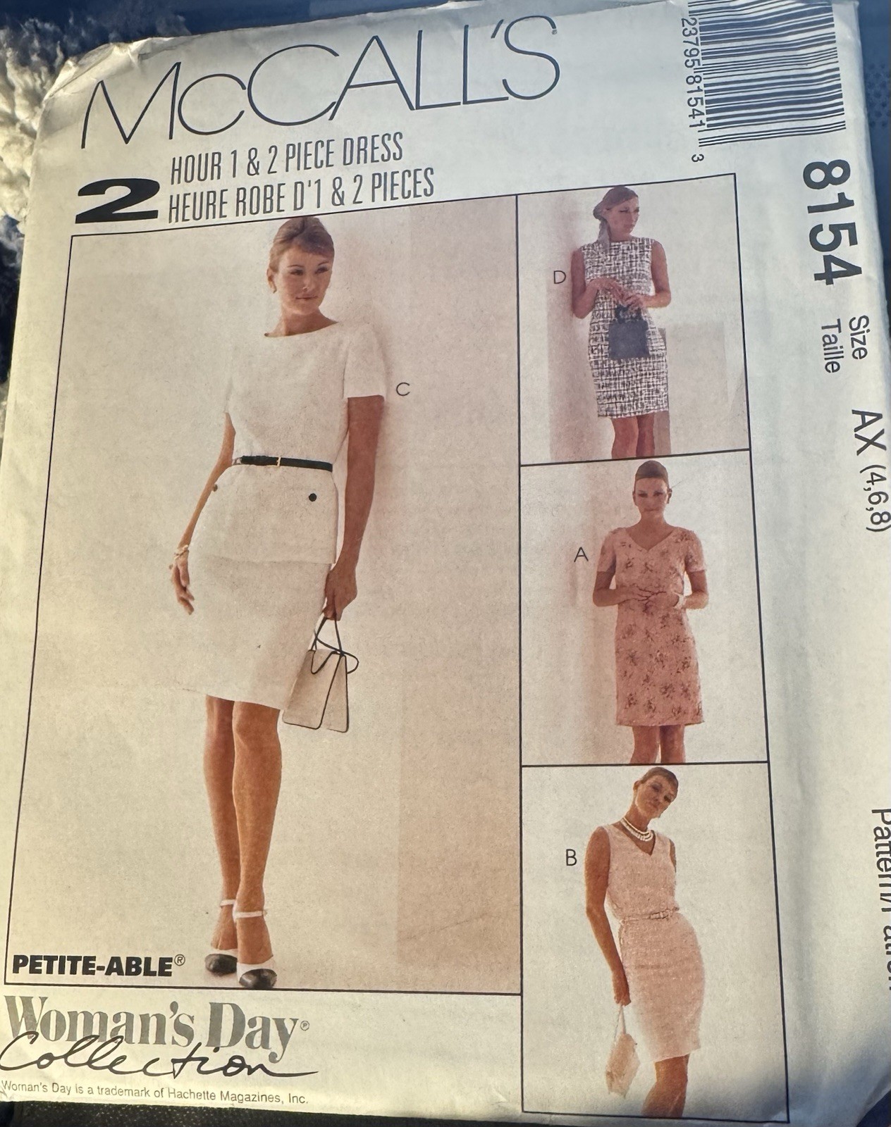 McCall's Woman's Day Misses'/Petite pattern 8154 Dresses size 4, 6, 8 uncut