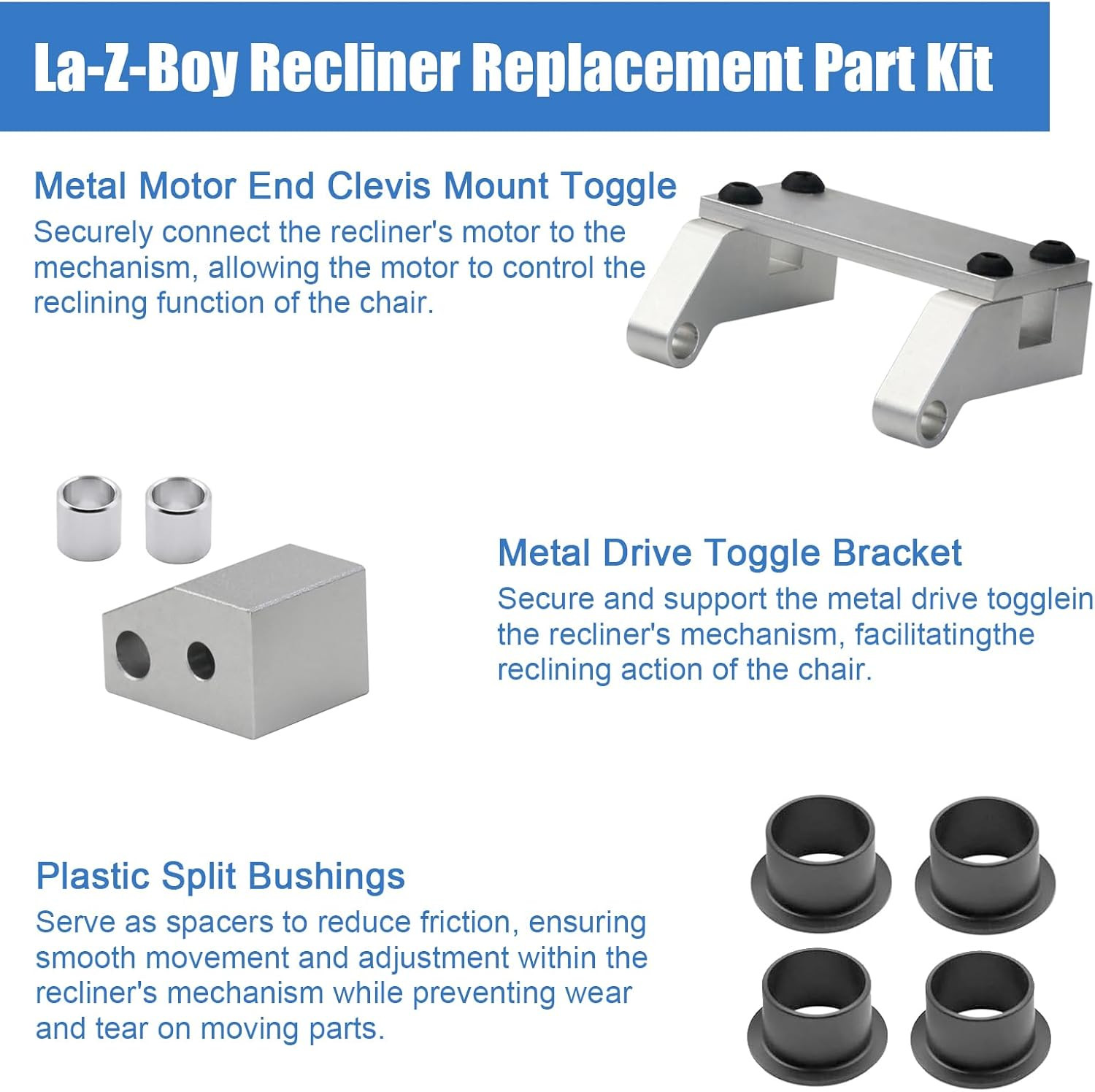 Recliner Replacement Parts for Lazy Boy, Metal Toggle Drive Connector and Metal