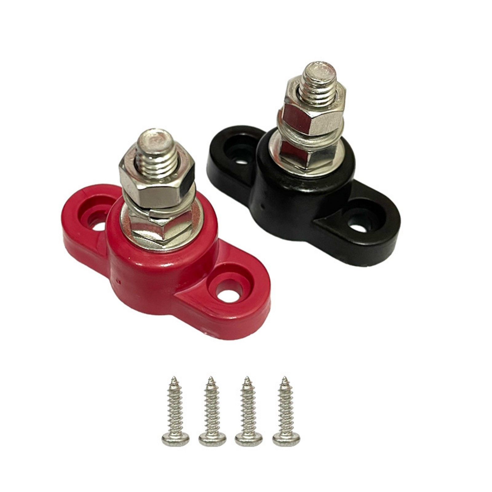 2PCS Heavy Duty Battery Junction Posts, 12V-48V Single Stud for Auto Marine
