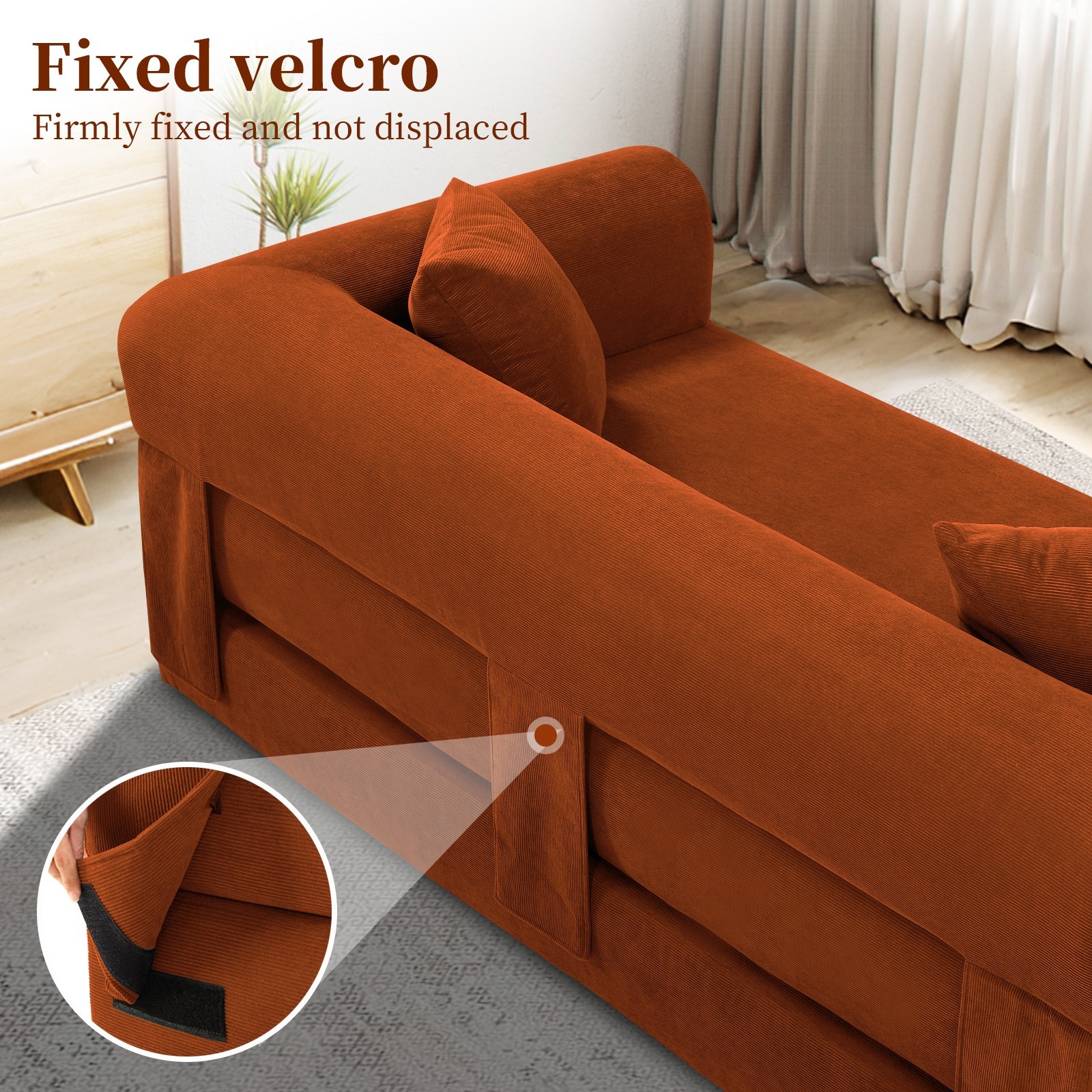 80" Queen Convertible Sofa Bed, No Assembly Modern Boneless Couch Sofa in Box