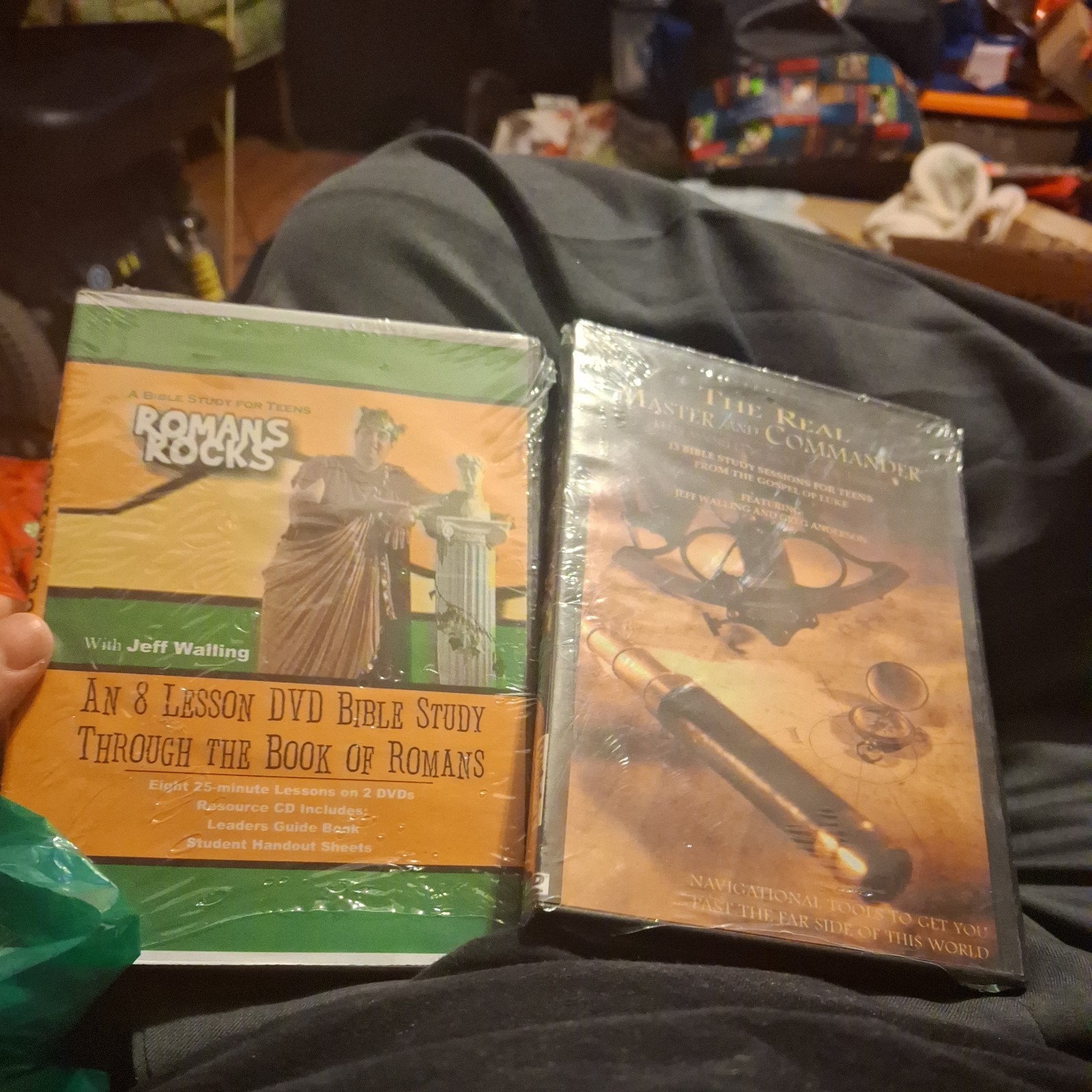 2 Jeff Walling DVDs. Teen Bible Study. Real Master & Commander. Roman Rocks.