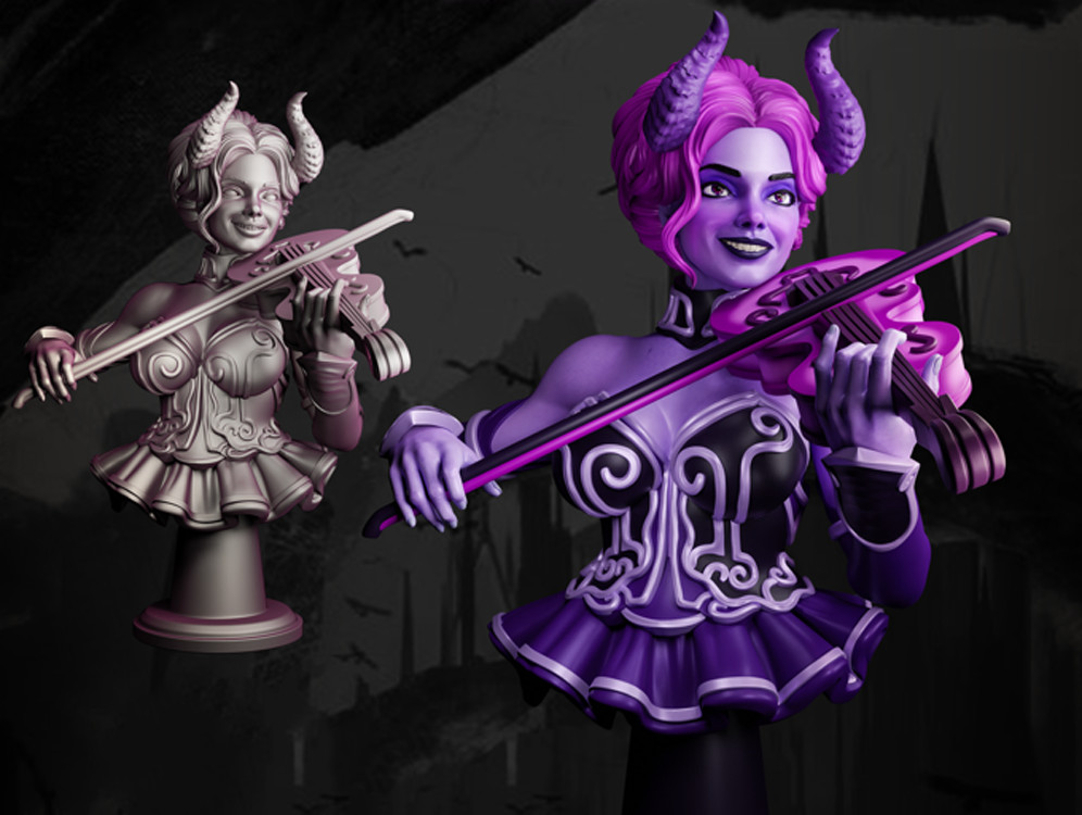 Dungeons and Dragons - HD Resin Print - Bust - Tiefling - SFW or NSFW