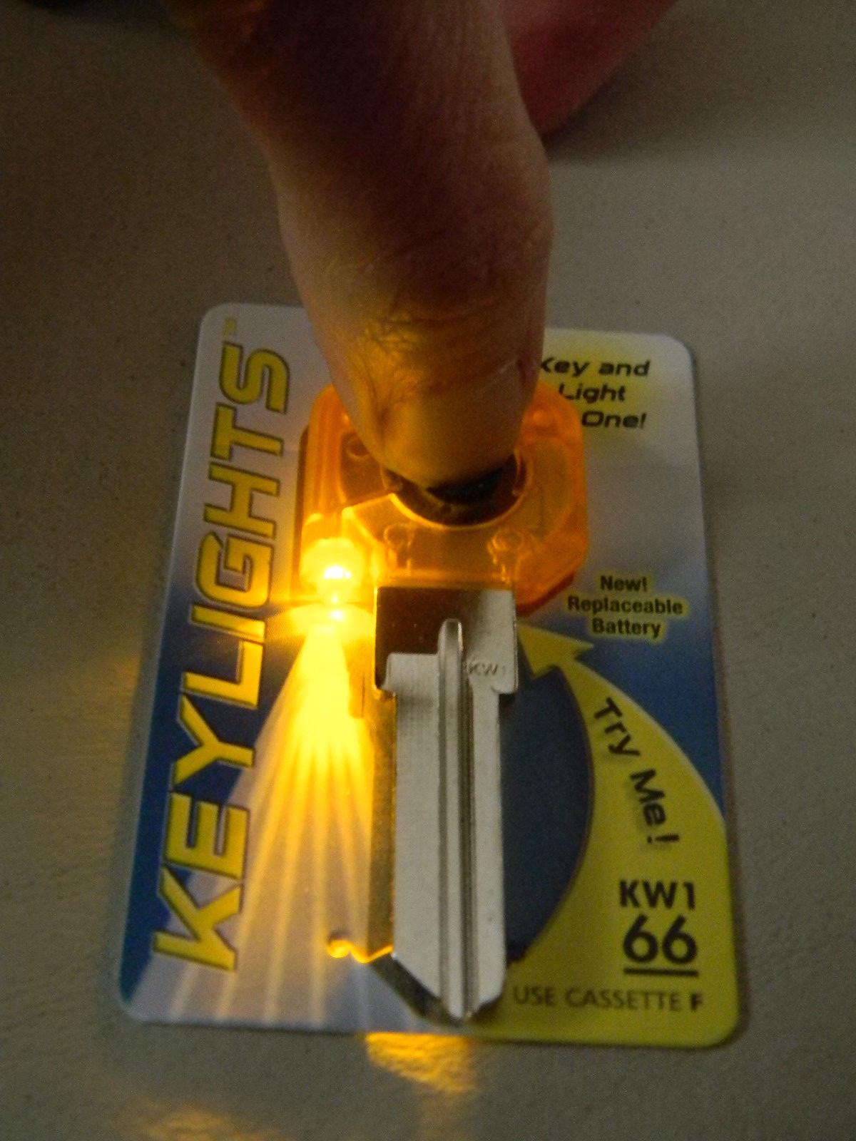 Kwikset & Weiser  Lighted KW1 Key Blank- Orange