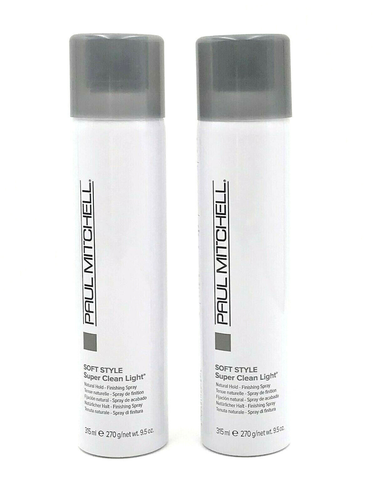 Paul Mitchell Soft Style Super Clean Light Natural Finishing Spray 9.5 oz-2 Pack