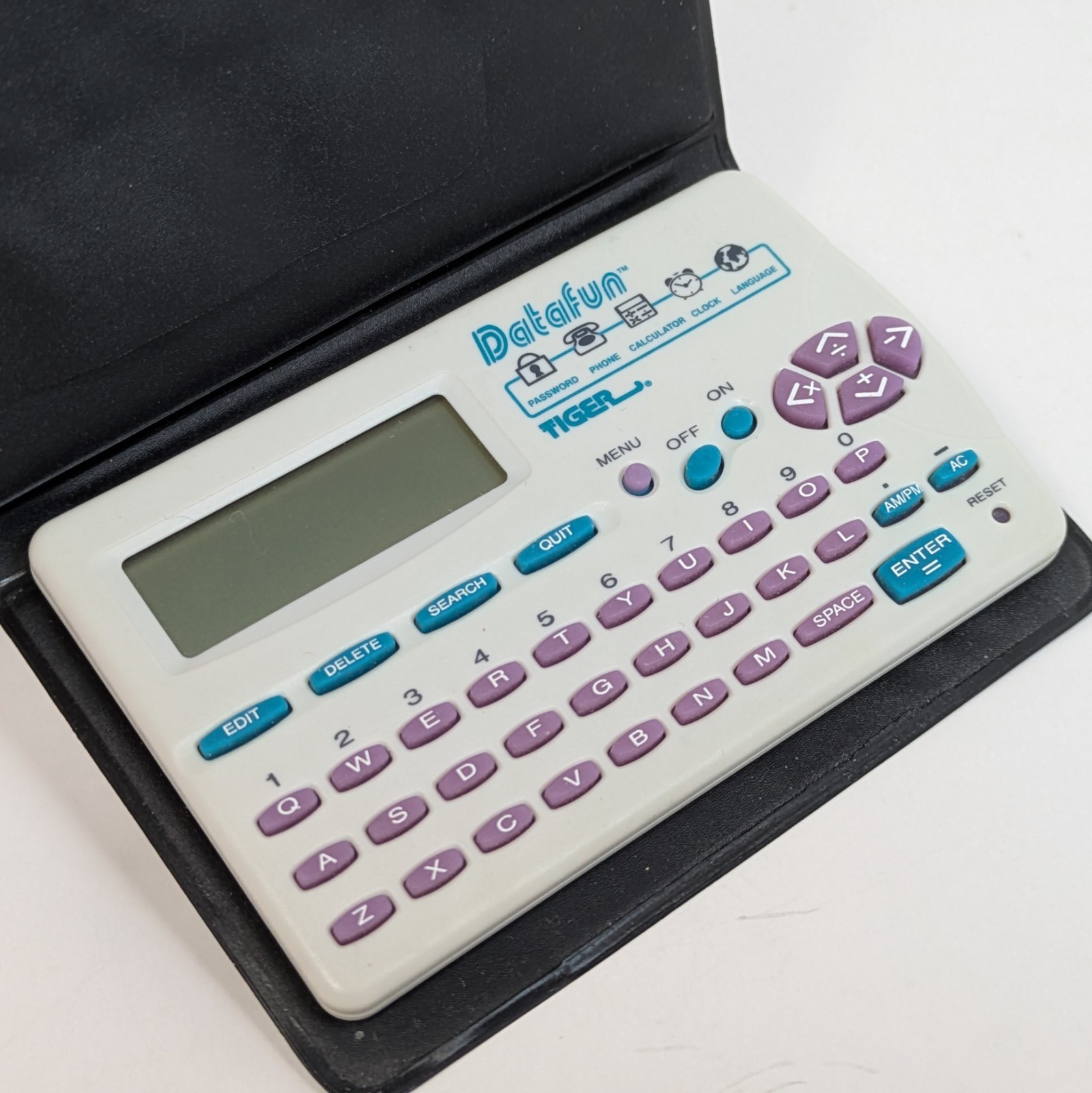 Tiger Datafun Electronic Organizer 71-503 with Case 1996 Vintage PDA Tested