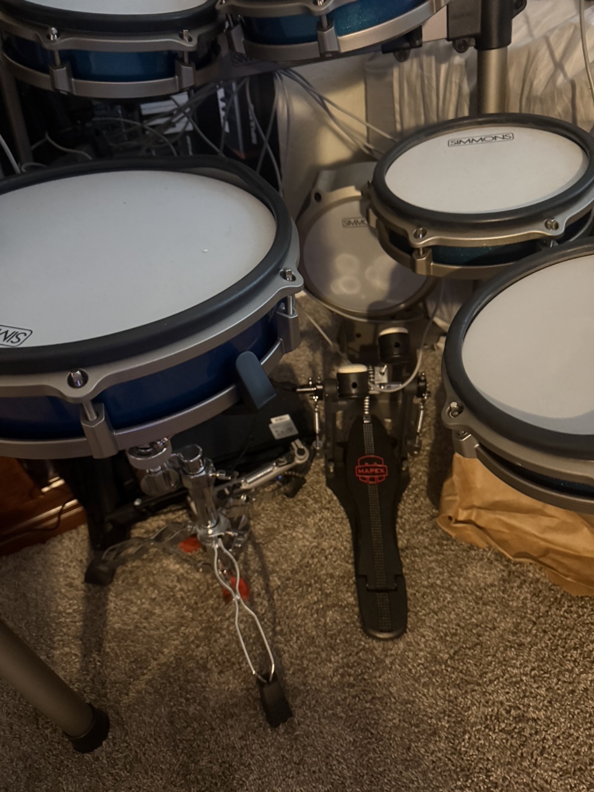 Simmons Titan 50 Digital Electronic Drum Kit w/ Mesh Heads, Module & Double K. P