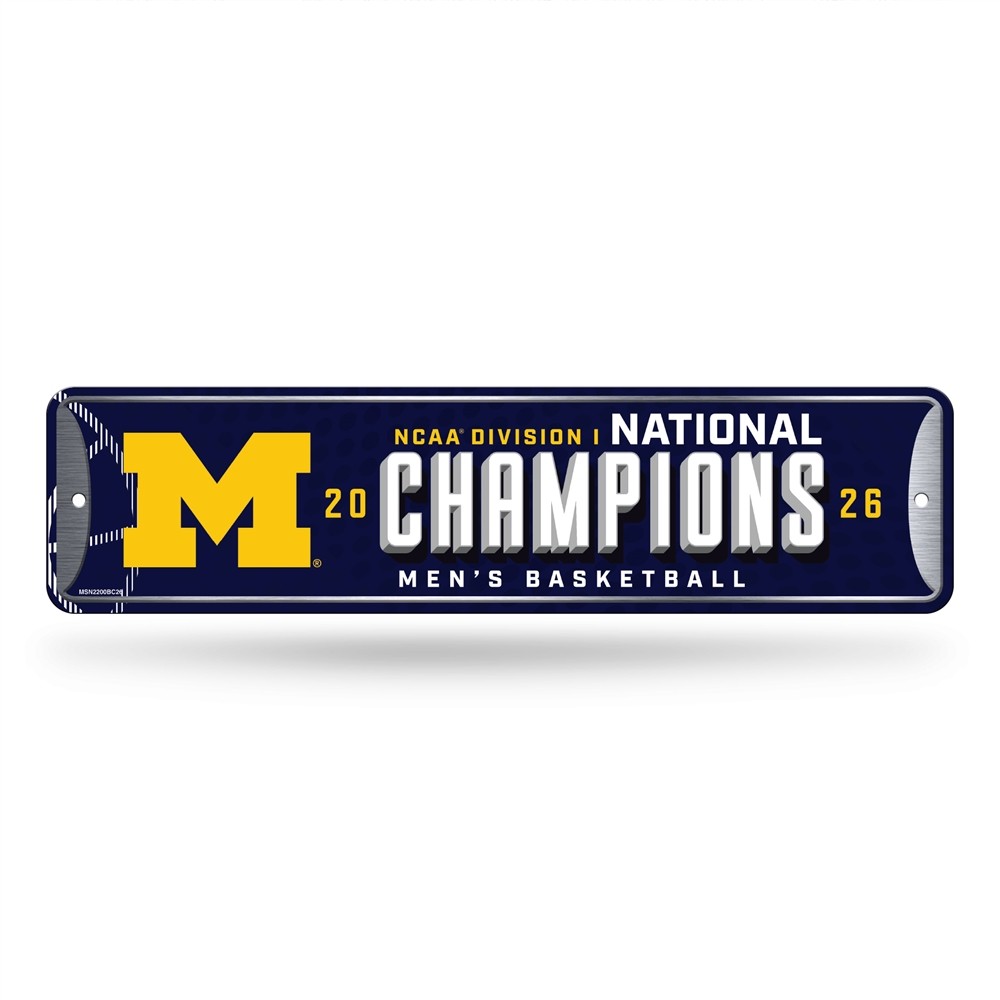 Michigan Wolverines 2026 Men's Basketball National Champions MSN Metal Street S