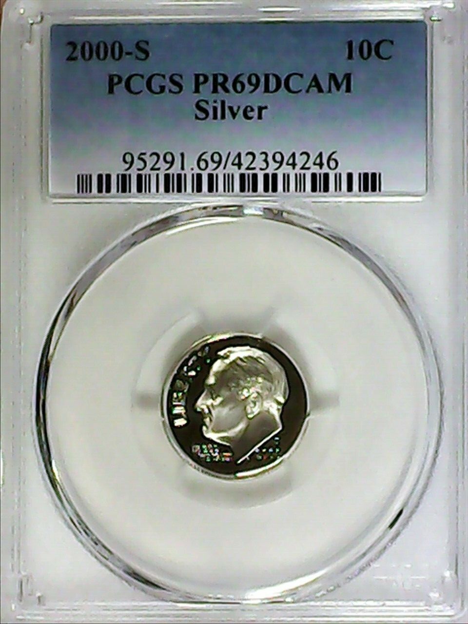 2000-S 10C Roosevelt Dime  PCGS PR69DCAM 90% Silver 22arc0422