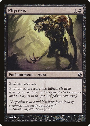 Phyresis x1 Mirrodin Besieged MTG Magic the Gathering Black Aura Card Infect