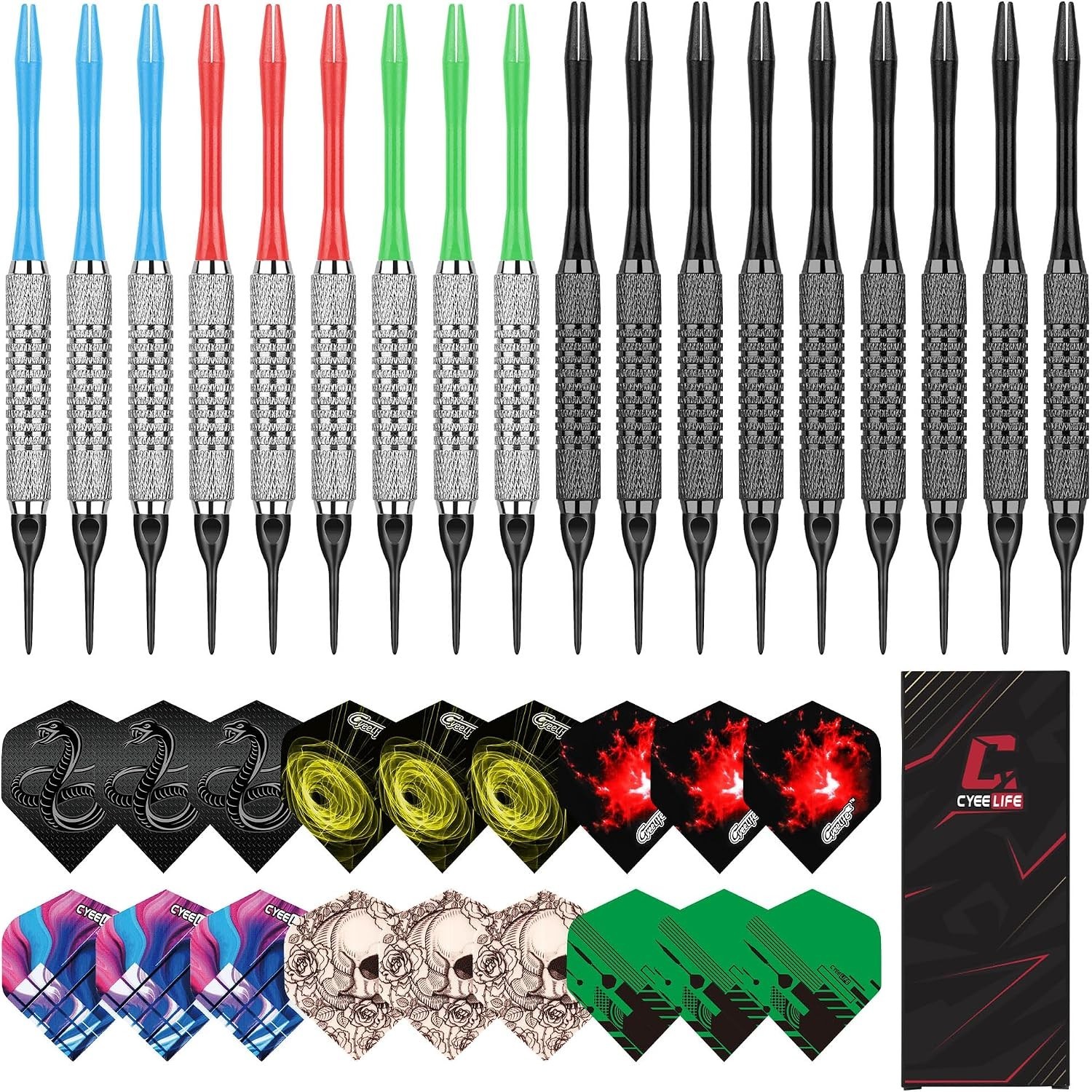 Darts Plastic Tip - 18Pcs Soft Tip Darts Set for Electronic Dart Board