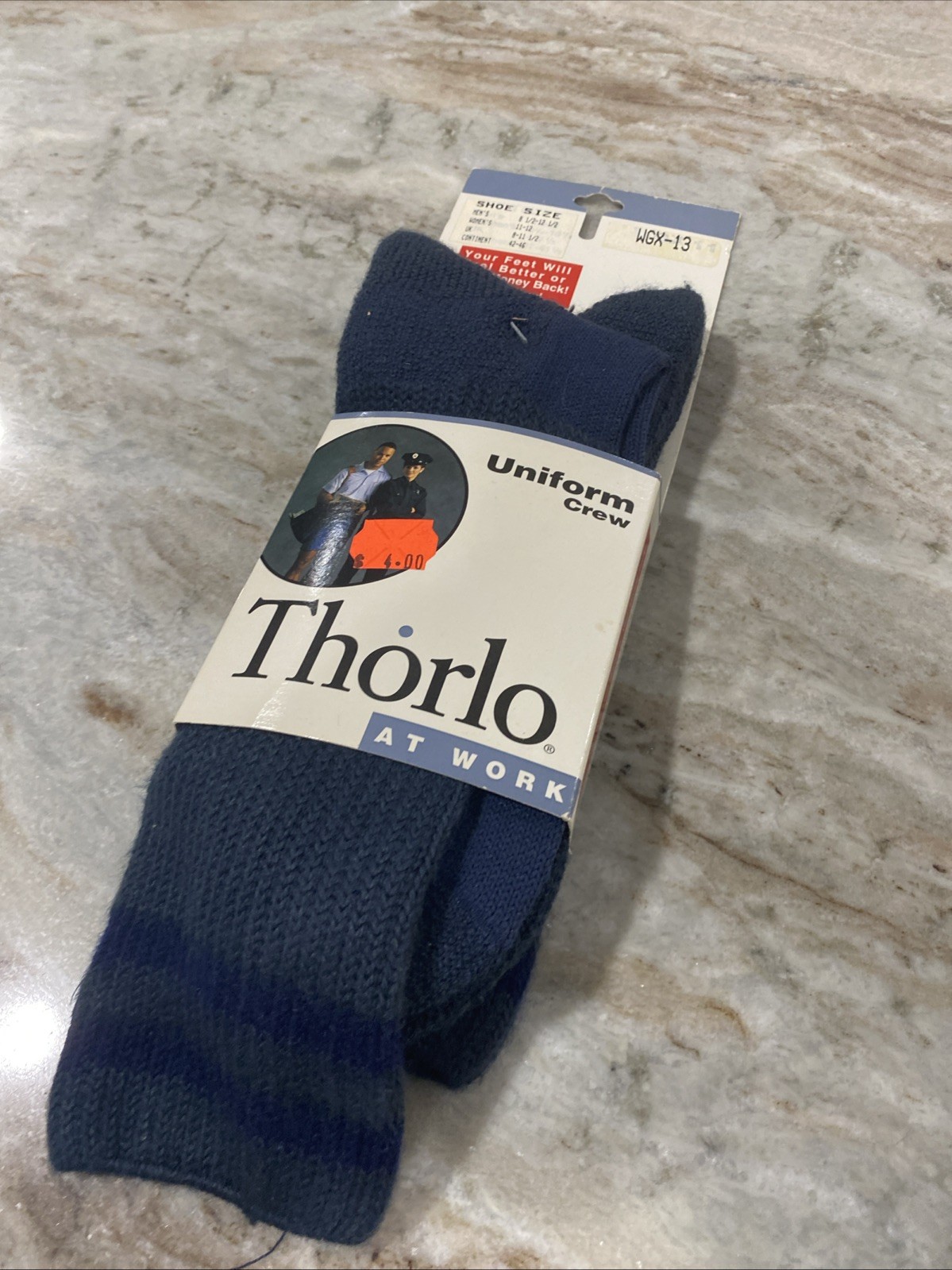 Vintage THOR-LO Uniform Over-Calf M 8.5 - 12.5 Blue  Socks WGXL-13