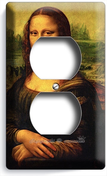 MONA LISA LEONARDO DA VINCI PAINTING DUPLEX OUTLET LIGHT WALL PLATE COVER DECOR