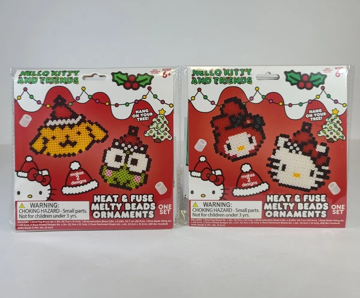 Sanrio Kid's Craft Heat & Fuse Melty Beads Christmas Ornaments 2 Design -SELECT-