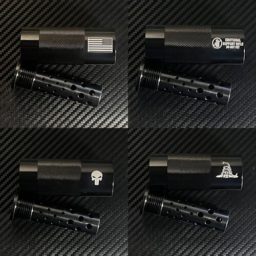 1/2x28 (For 9mm) Engraved Hybrid Muzzle Brake Compensator