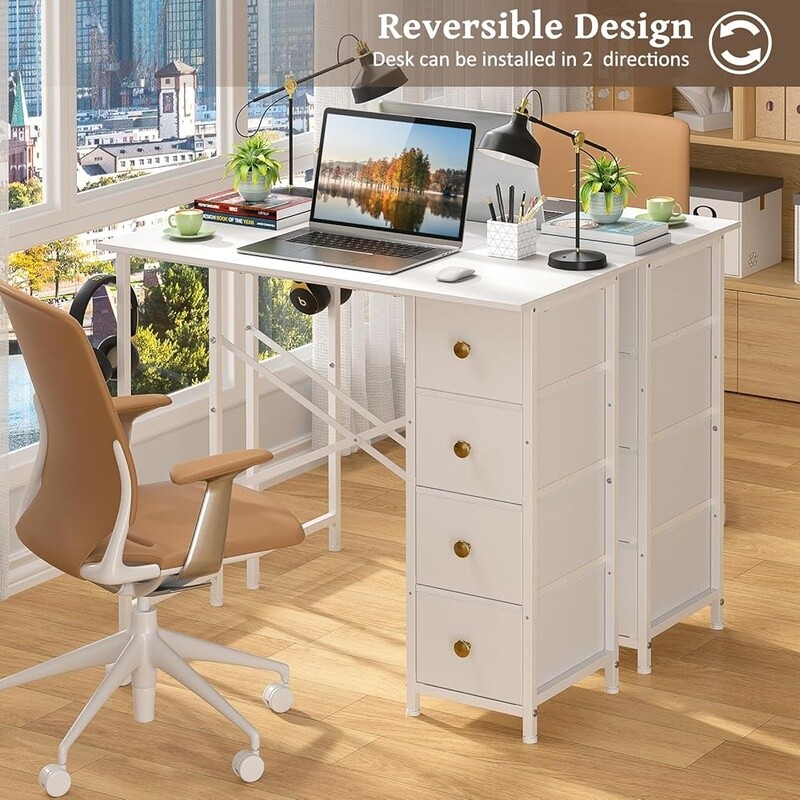 Small Writing Desk W/ 4 Drawers Computer Desk Home Office Kids Study Table New