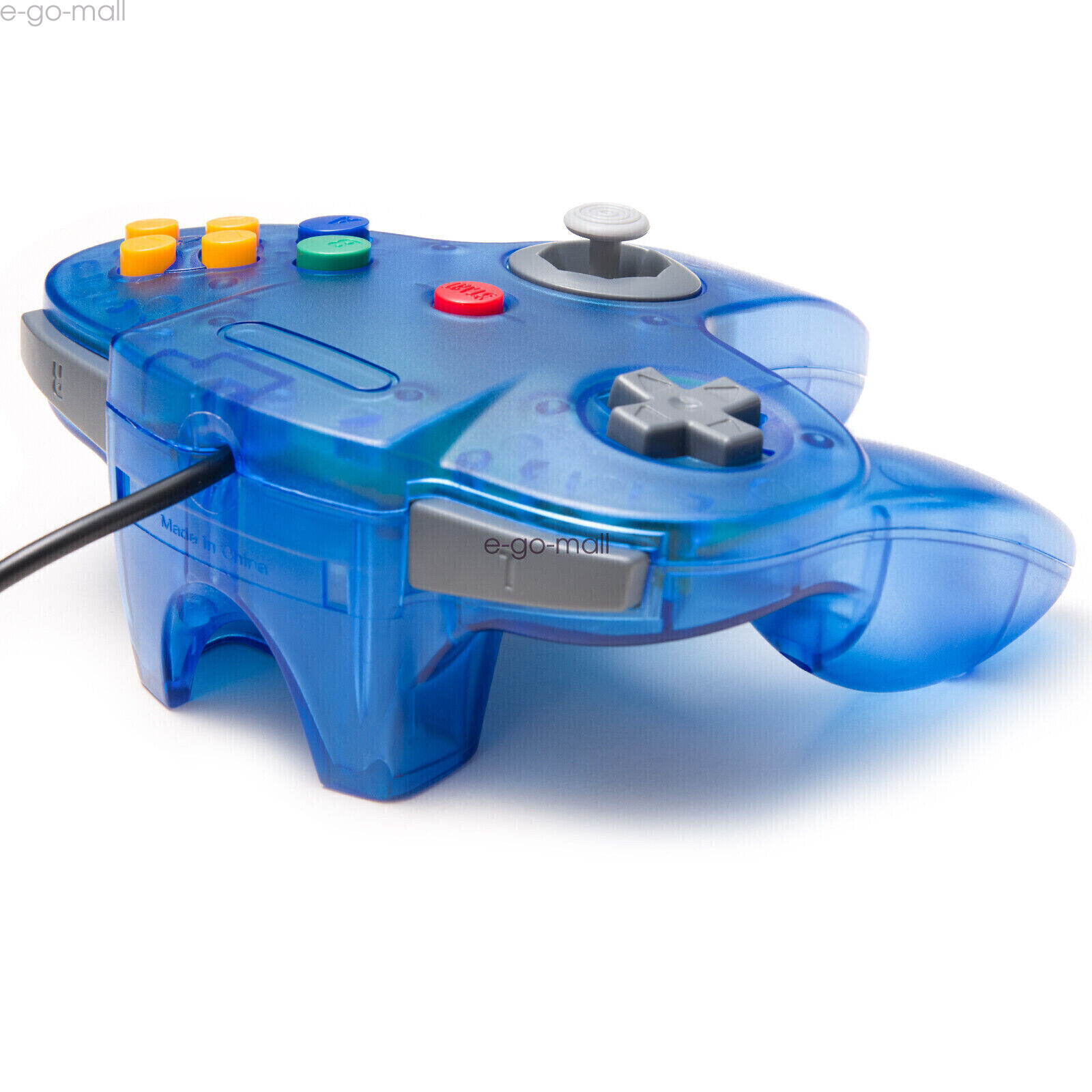Classic N64 Wired Controller Joystick Remote for Nintendo N64 -Transparent Blue