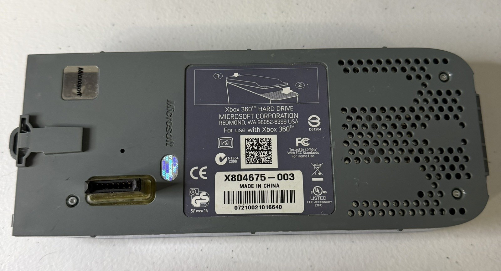 Microsoft Xbox 360 HDD External Hard Drive Storage X804675-003 W1 - Tested