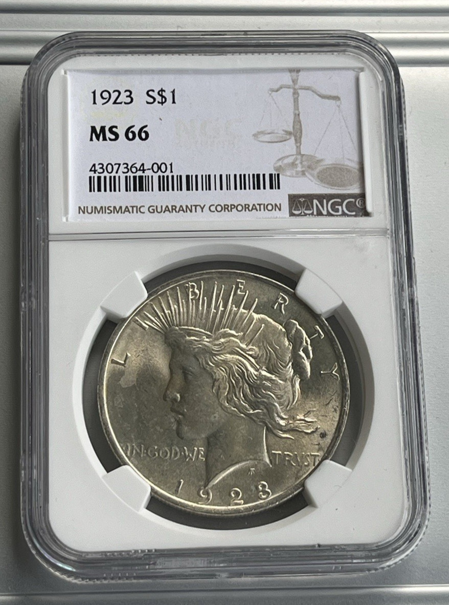 1923 PEACE SILVER DOLLAR NGC MS66