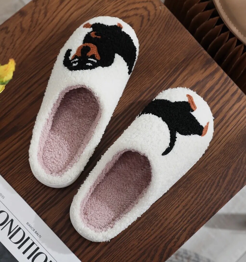 Dachshund Dog Women’s Memory Foam Cotton Blend Slippers Sizes 7-10 NEW IN PKG