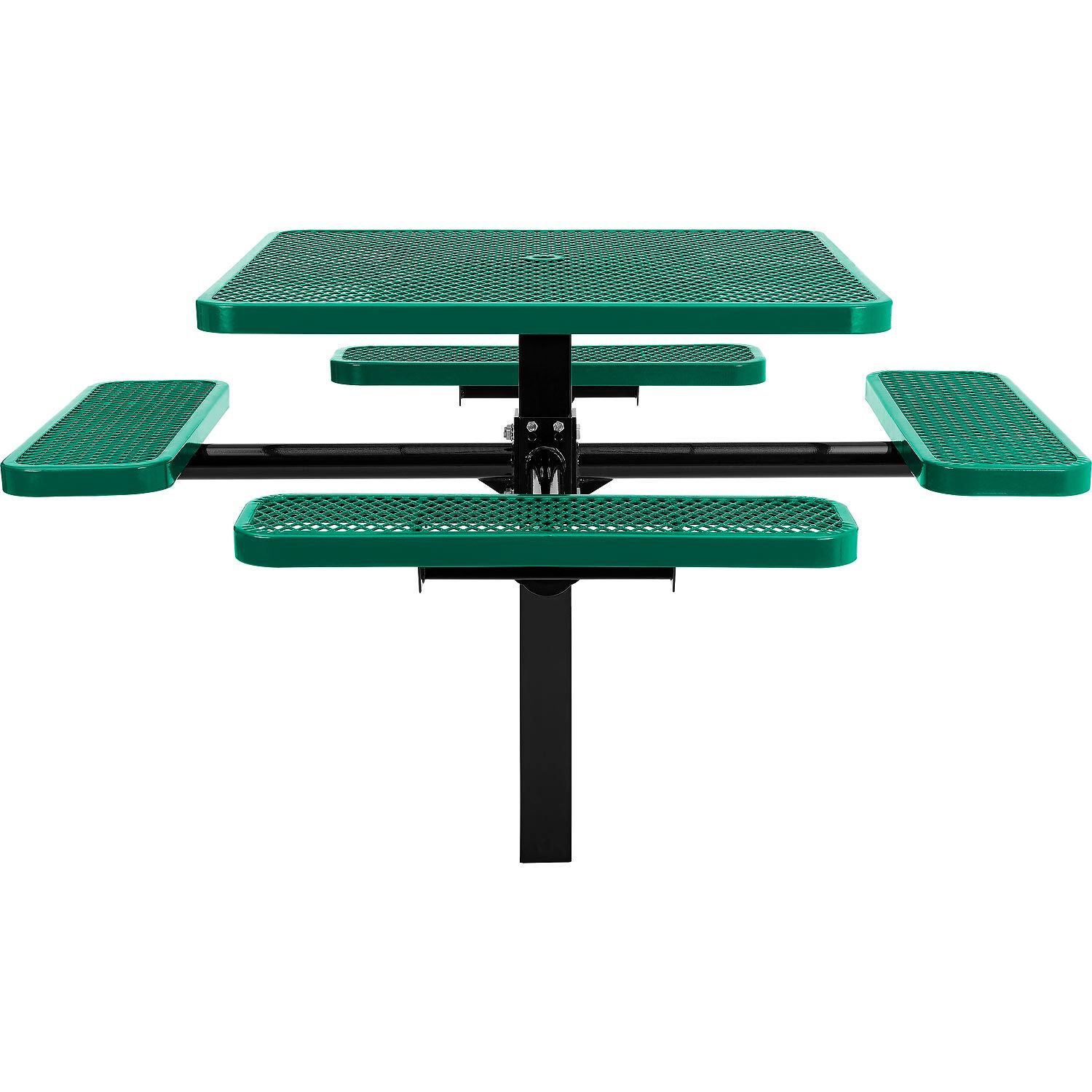 46" Square Picnic Table In-Ground Mount Green