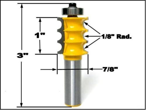 1 pc 1/2" Shank with 1/8" Rad. Triple Bead Router Bit S