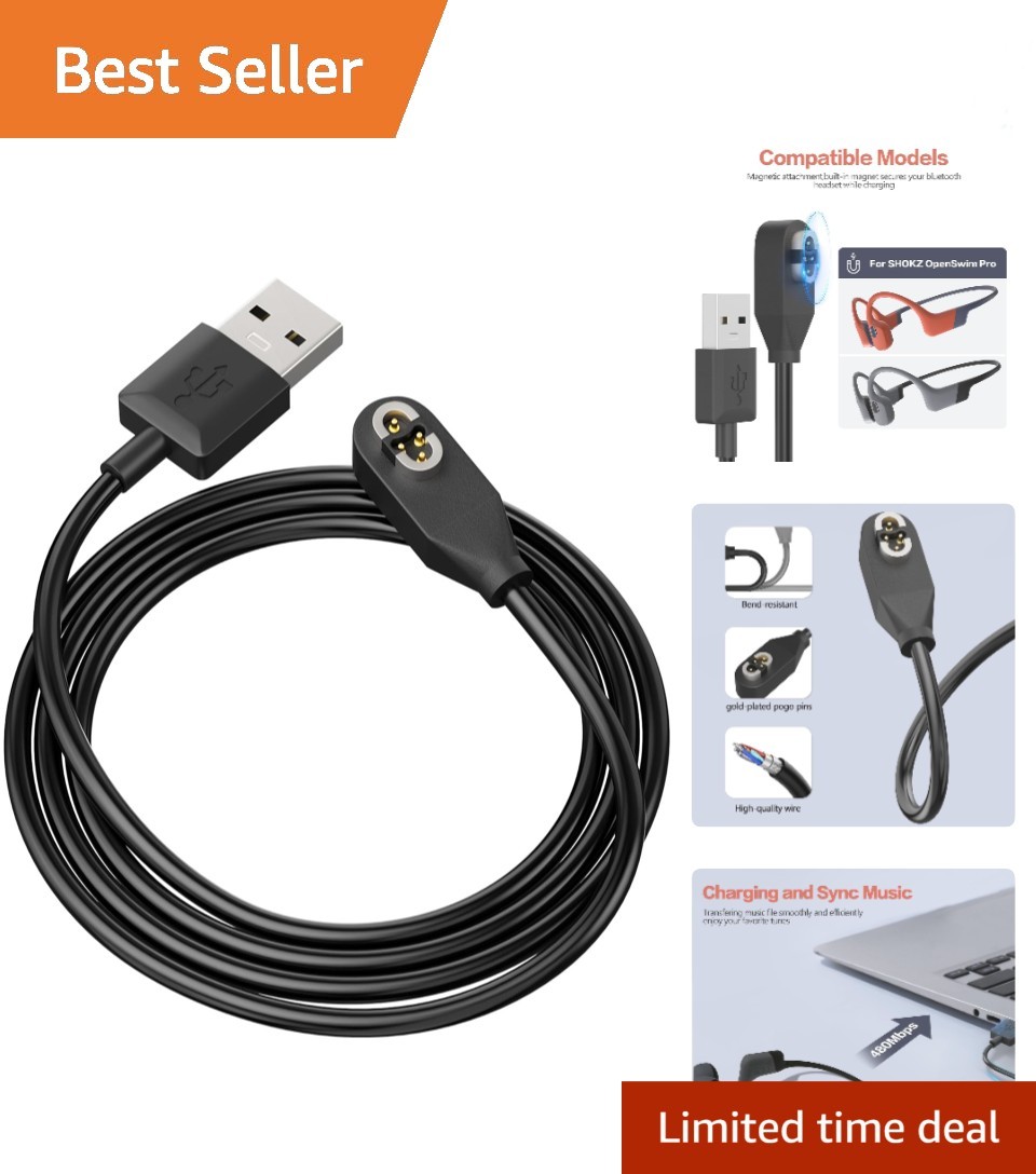 Reliable Fast Charging Cable for SHOKZ OpenSwim Pro S710 - Magnetic & Shockproof