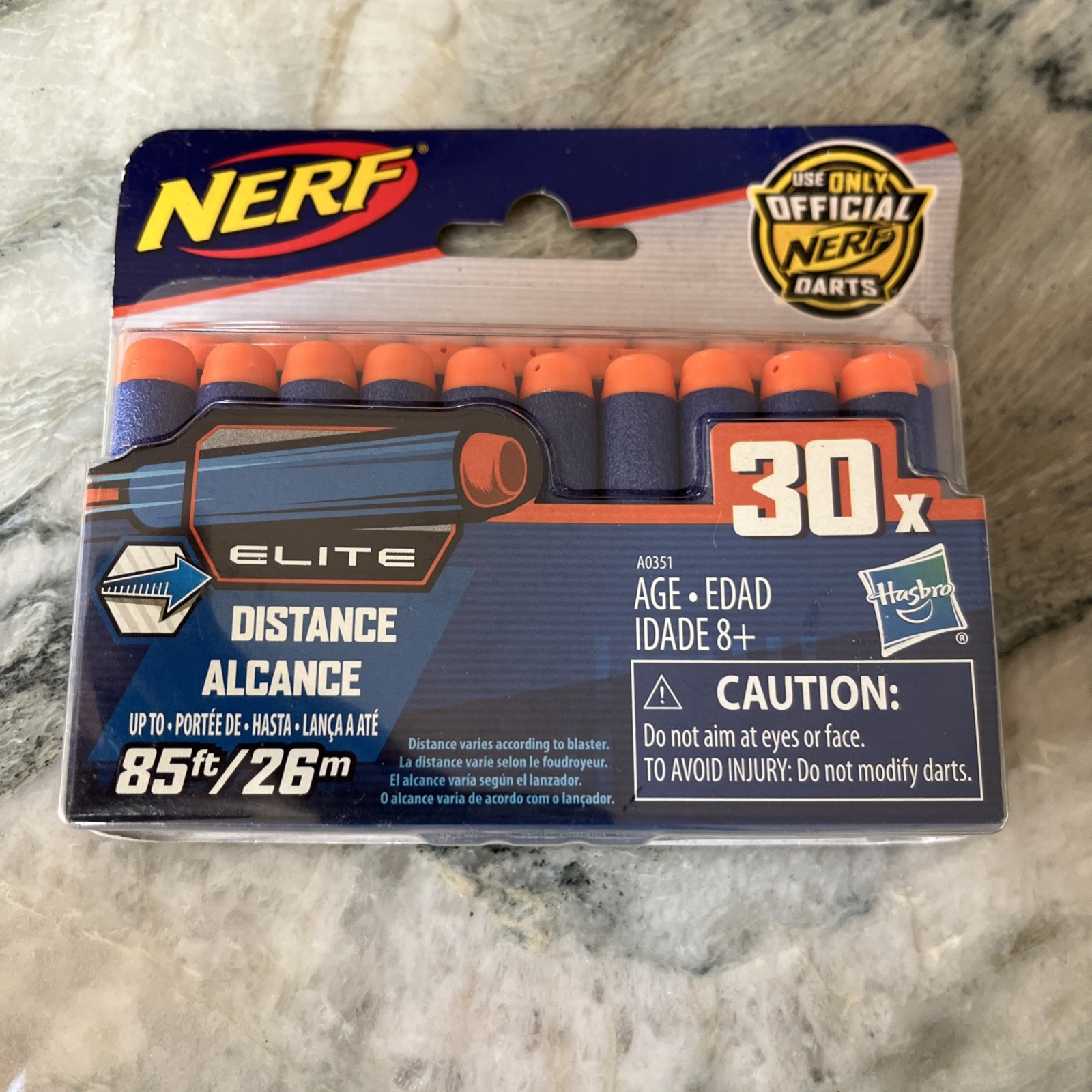 NEW 30 Official Nerf Elite Blaster Blue Ammo Bullets Dart Refill Foam Nib