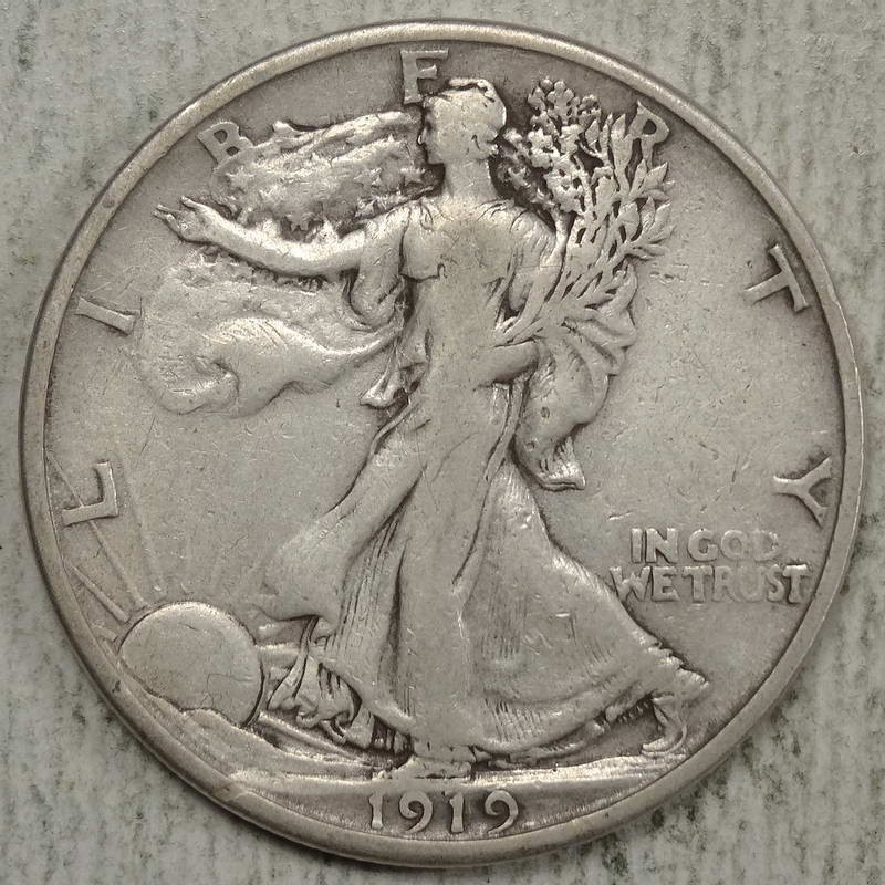 1919-S Walking Liberty Half Dollar, Very Fine, Semi Key Date     1128-05
