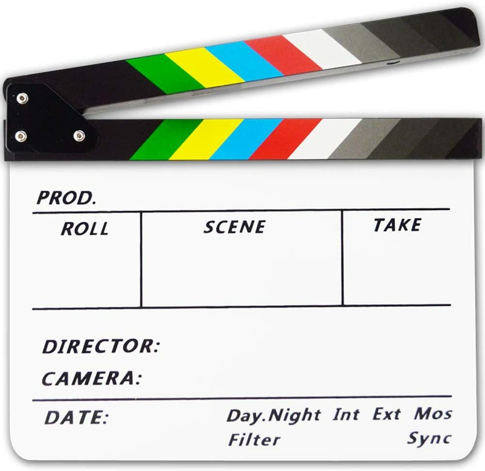 Director Movie Video Slate Clapboard Film Movie Clapper Board Color Clap Stick