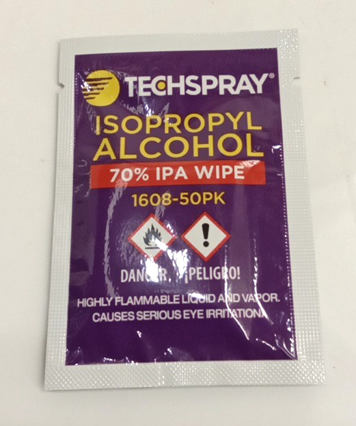 TechSpray 1608-50PK Isopropyl Alcohol 70% (IPA) Wipes Individually Wrapped 50ct