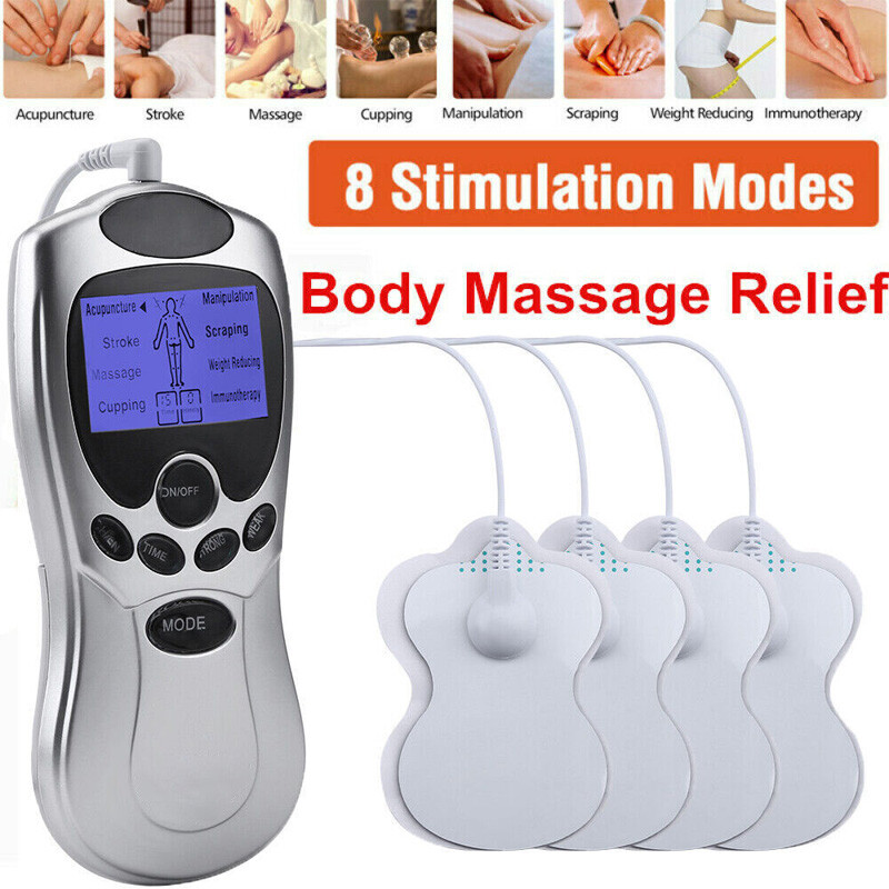 TENS Machine USB Electrical Muscle Stimulator Massager Pulse Channel White