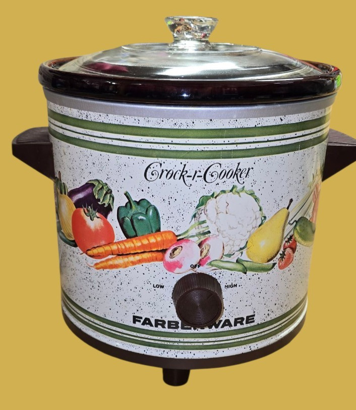 Vintage Farberware Crock-R-Cooker Crockpot  Fruits & Vegetable Design