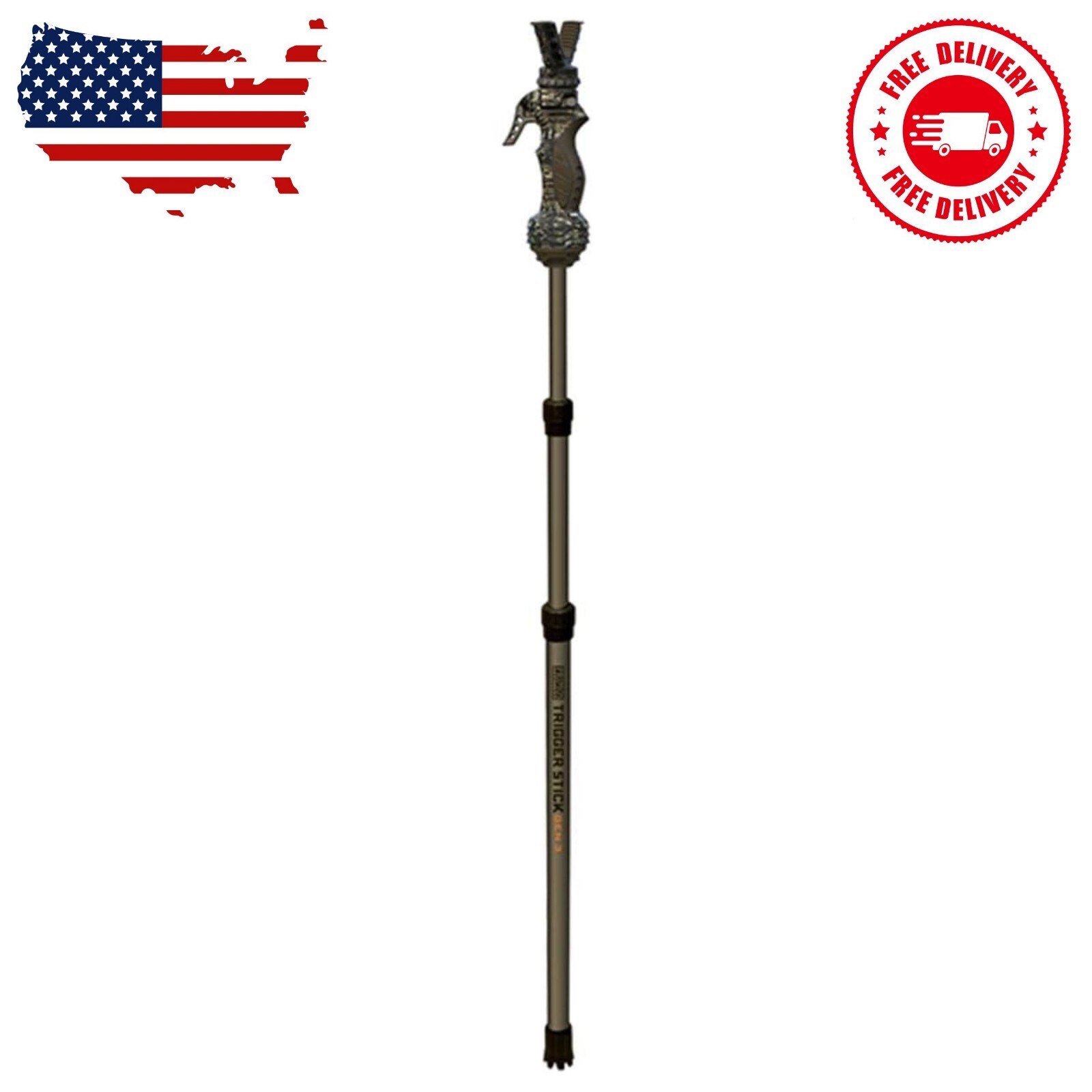 Primos Trigger Stick Gen3 Shooting Stick, Adjustable Height, Quick-Detach
