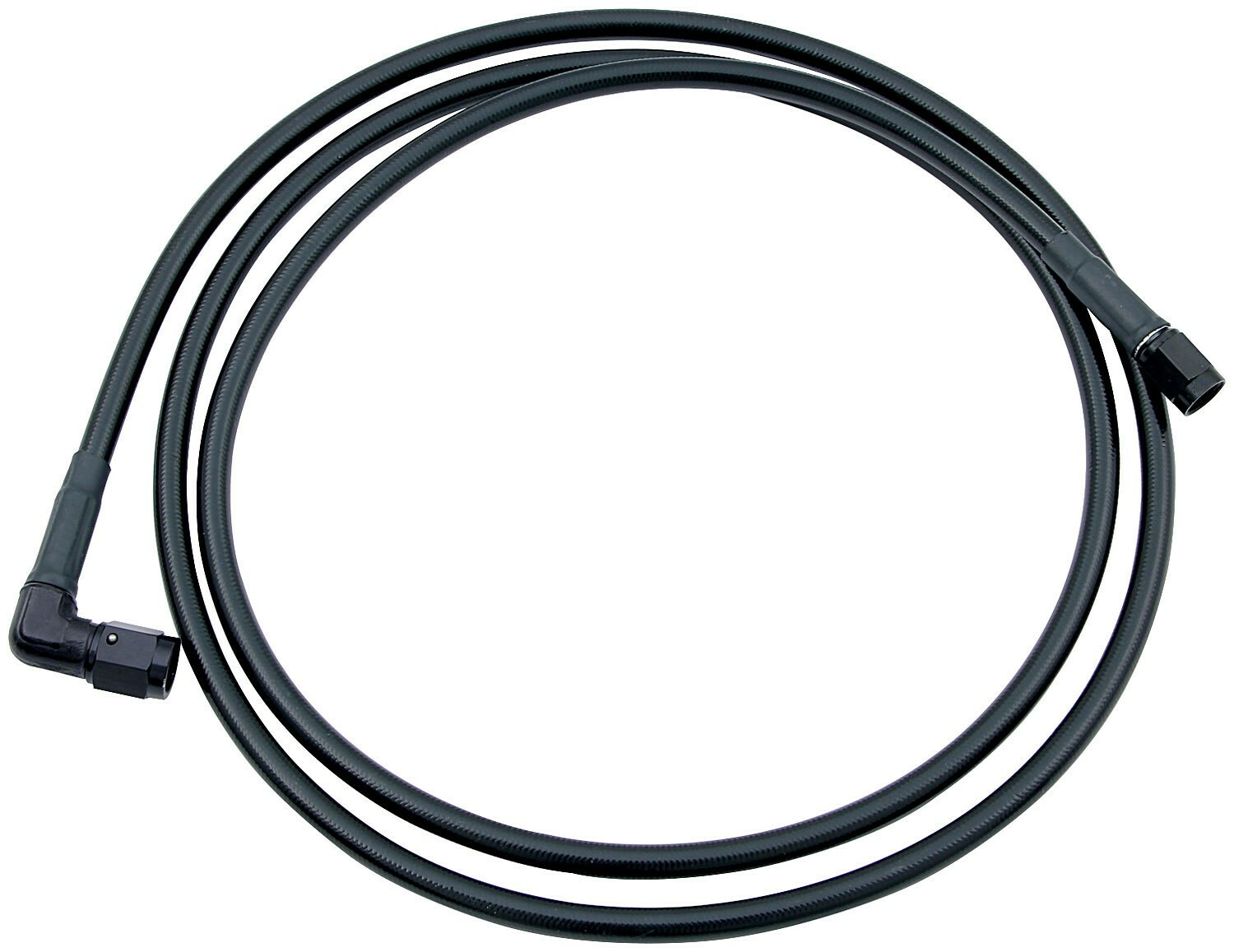 Coated Steel Braided Brake Line 48" in Hose -4AN 90 Degree to -4AN Straight