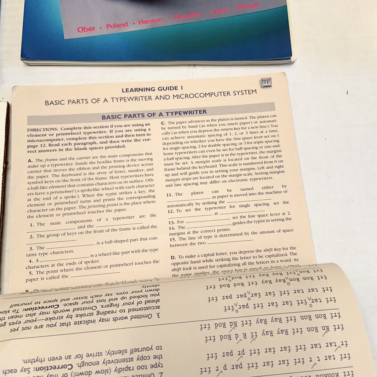Gregg College Typing: Series Six Kit 1 - Basic Progress Record 1980s Keyboarding