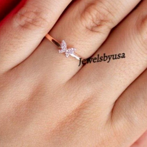 Women's Valentine's Day VVS Moissanite Butterfly Adjustable Toe Ring 925 SS
